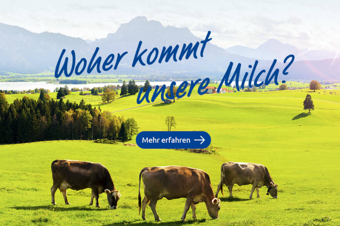 Dass ein Teil der Milch aus besonders tierquälerischer Anbindehaltung stammt, sieht man dieser Werbung nicht an.