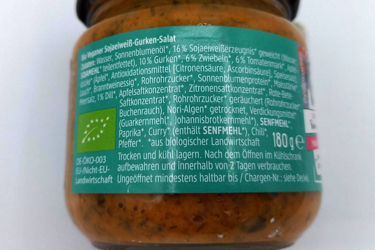 Die Zutatenliste des veganen Krabbensalats